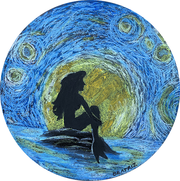 Ariel - 40 diam - Giz pastel oleoso - 2021